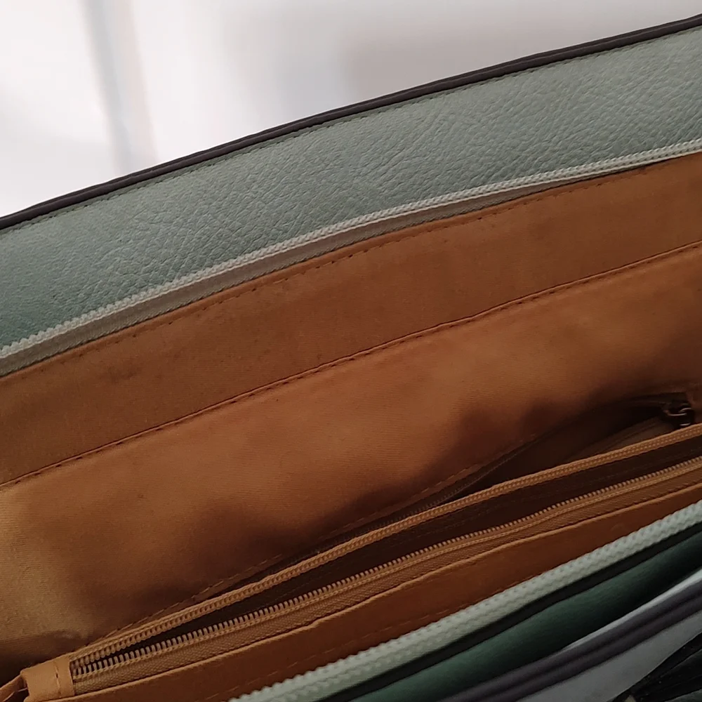 Seafoam Green Satchel / Shoulder  Bag W/Bow Large Bag